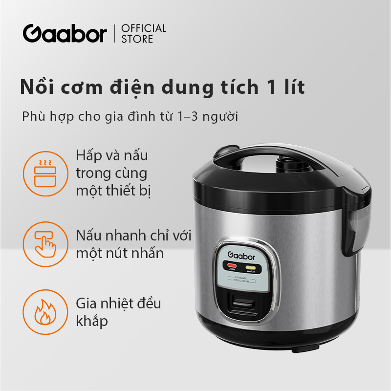 Nồi cơm điện 1L Gaabor RC20M-YE01A